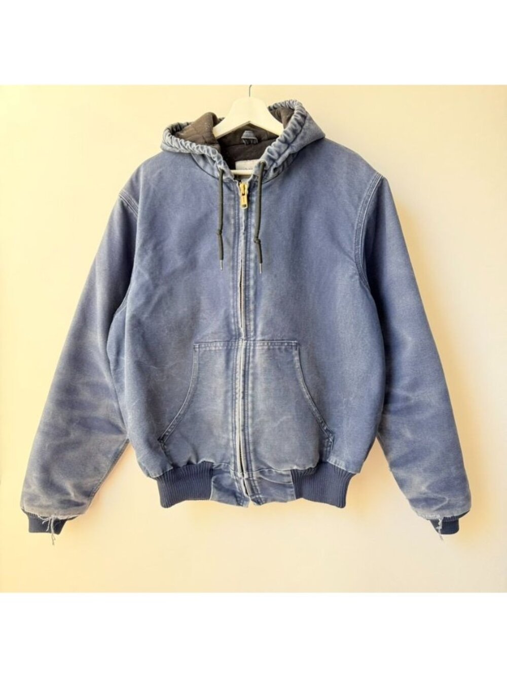 Carhartt Thrashed Active Jacket Mens Size M Navy Duck Canvas Hooded E33